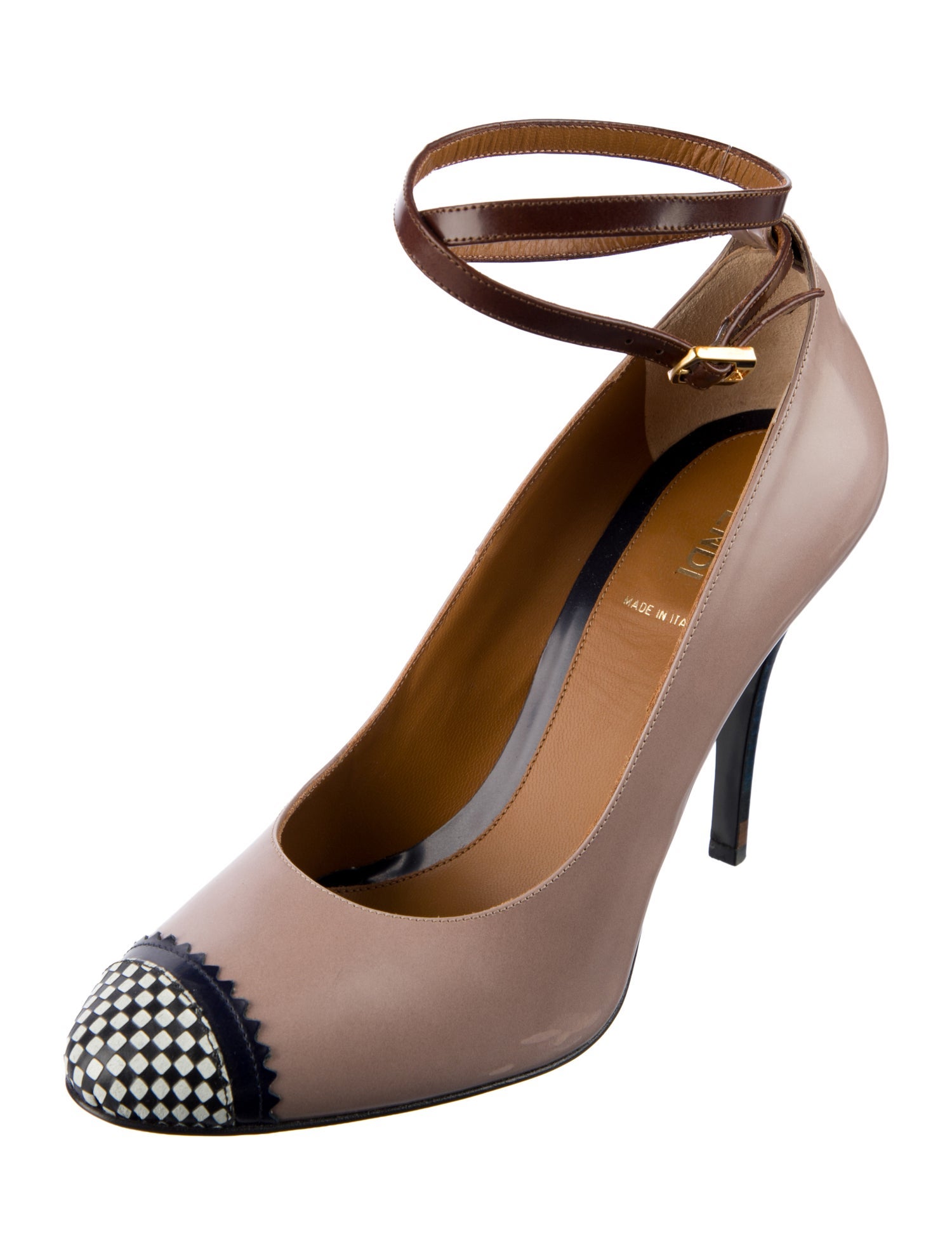 Fendi Leather Patterned Pumps