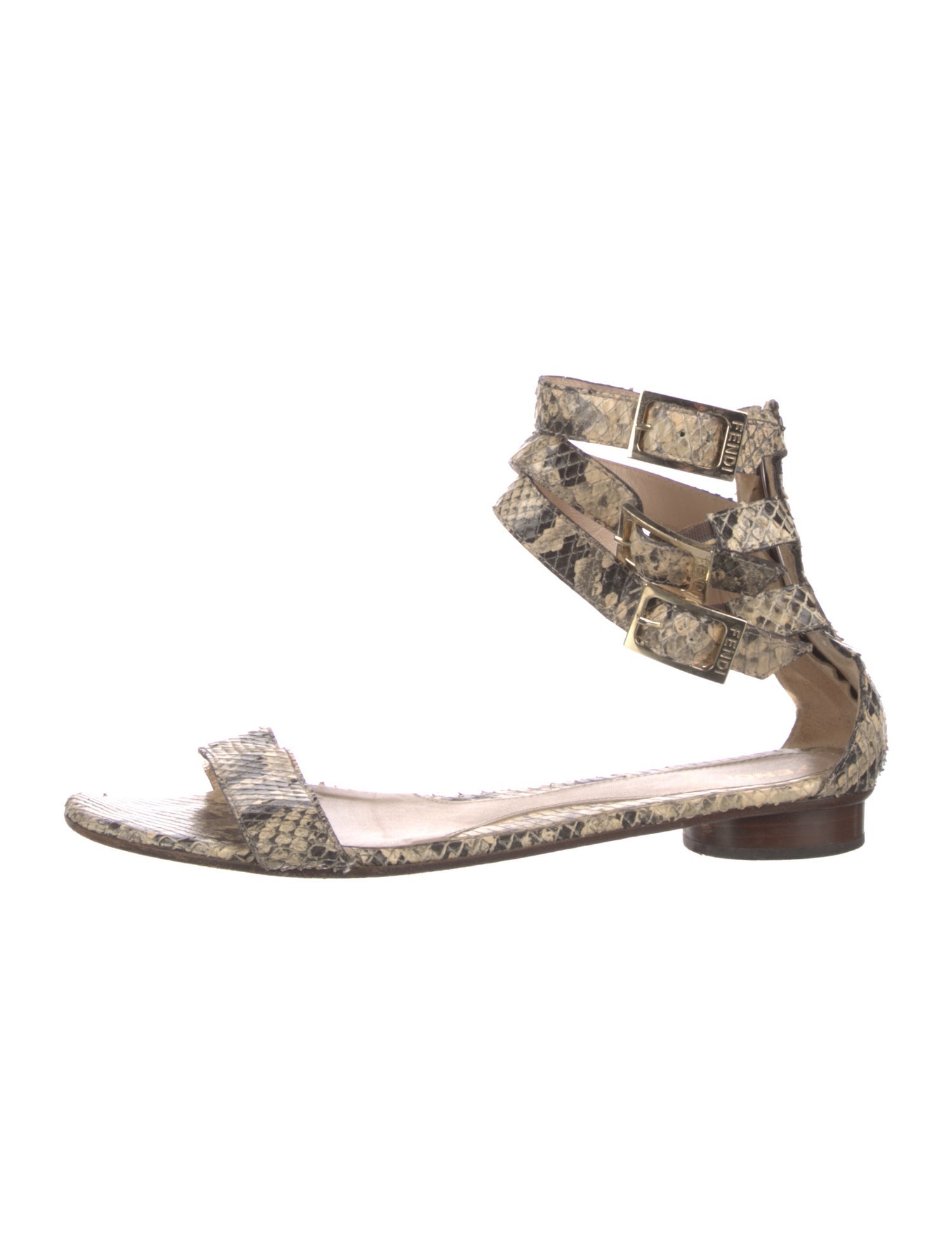 Fendi Snakeskin Animal Print Gladiator Sandals