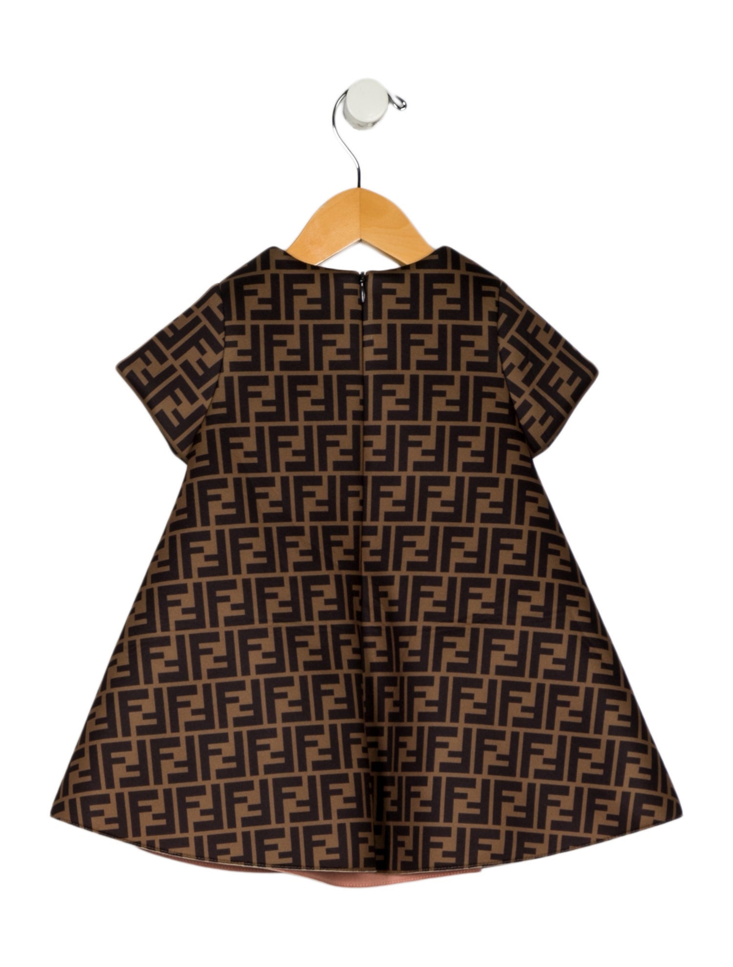 Fendi infant girls' brown and black dress
