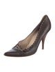 Fendi Leather Whipstitch Trim Pumps