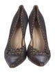 Fendi Leather Whipstitch Trim Pumps