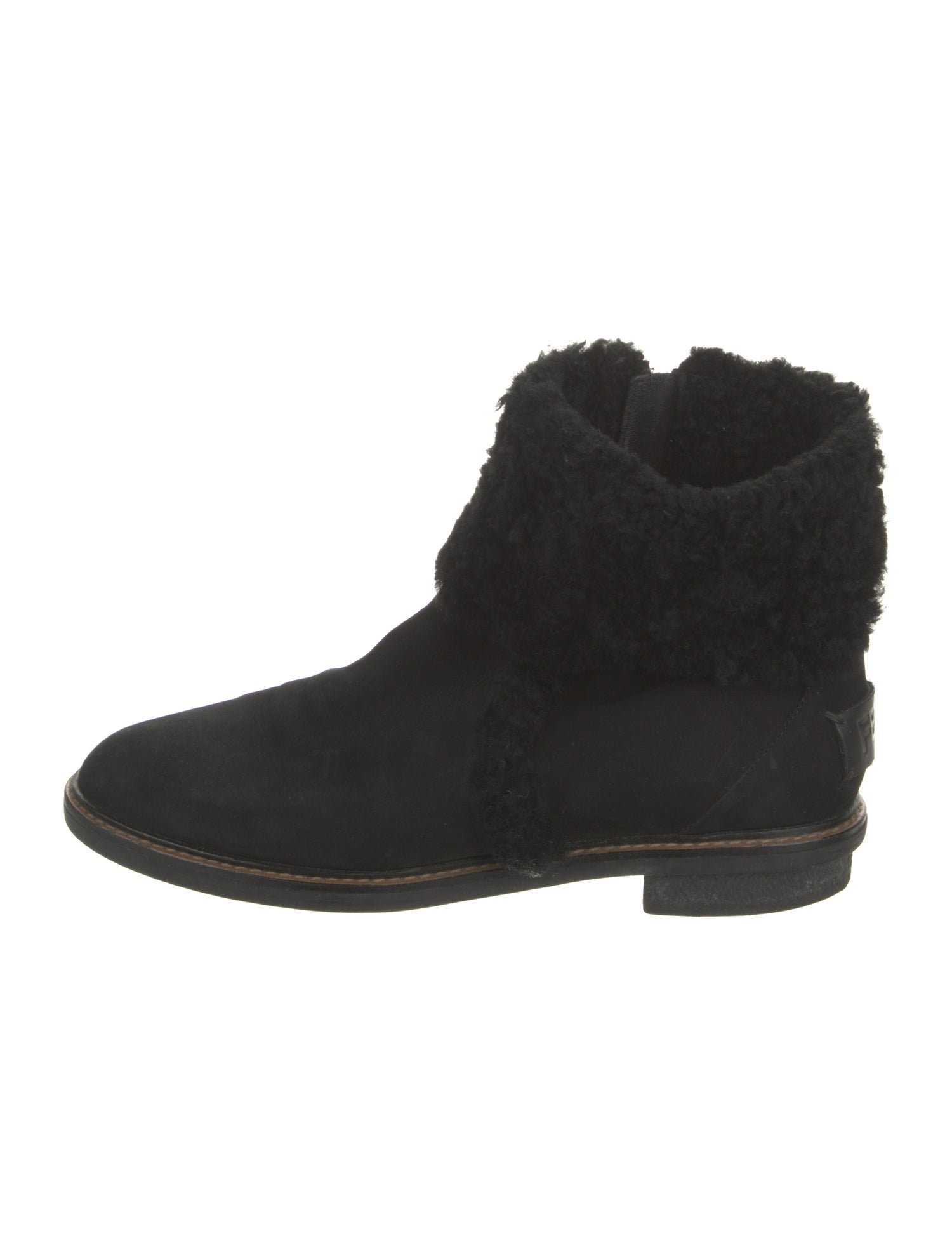 Fendi Suede Fur Trim Boots