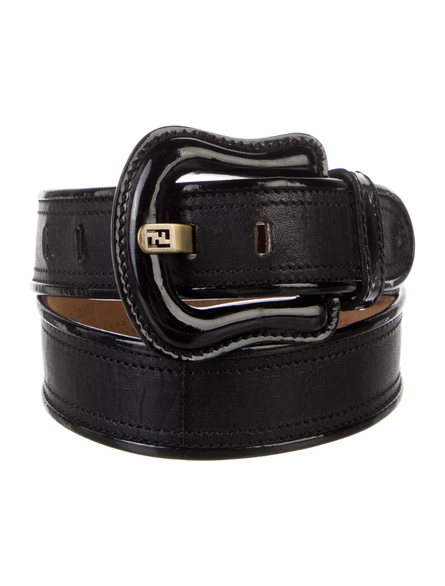 Fendi Zucca FF Logo Leather Belt