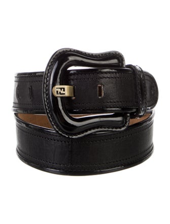 Fendi Zucca FF Logo Leather Belt
