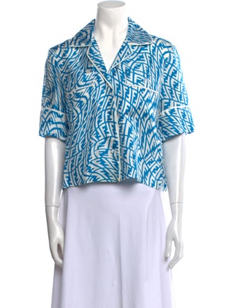 Fendi Silk Printed Crop Top