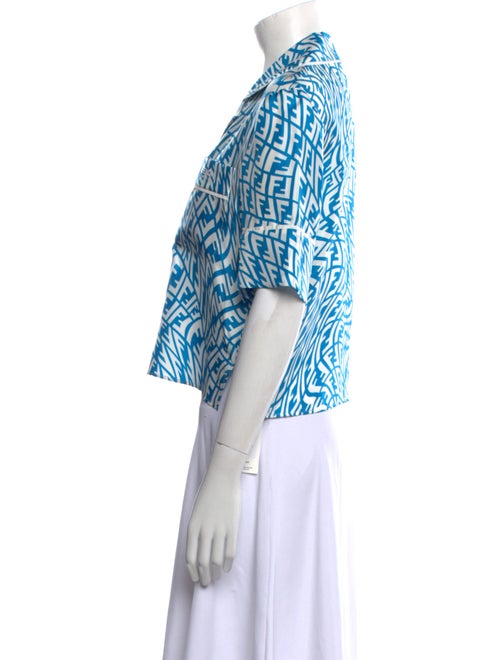 Fendi Silk Printed Crop Top
