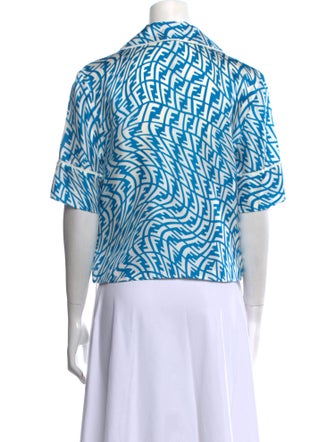 Fendi Silk Printed Crop Top