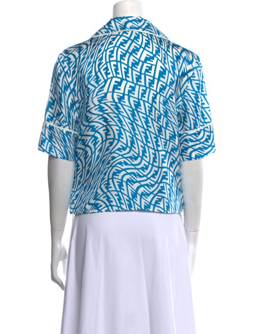 Fendi Silk Printed Crop Top