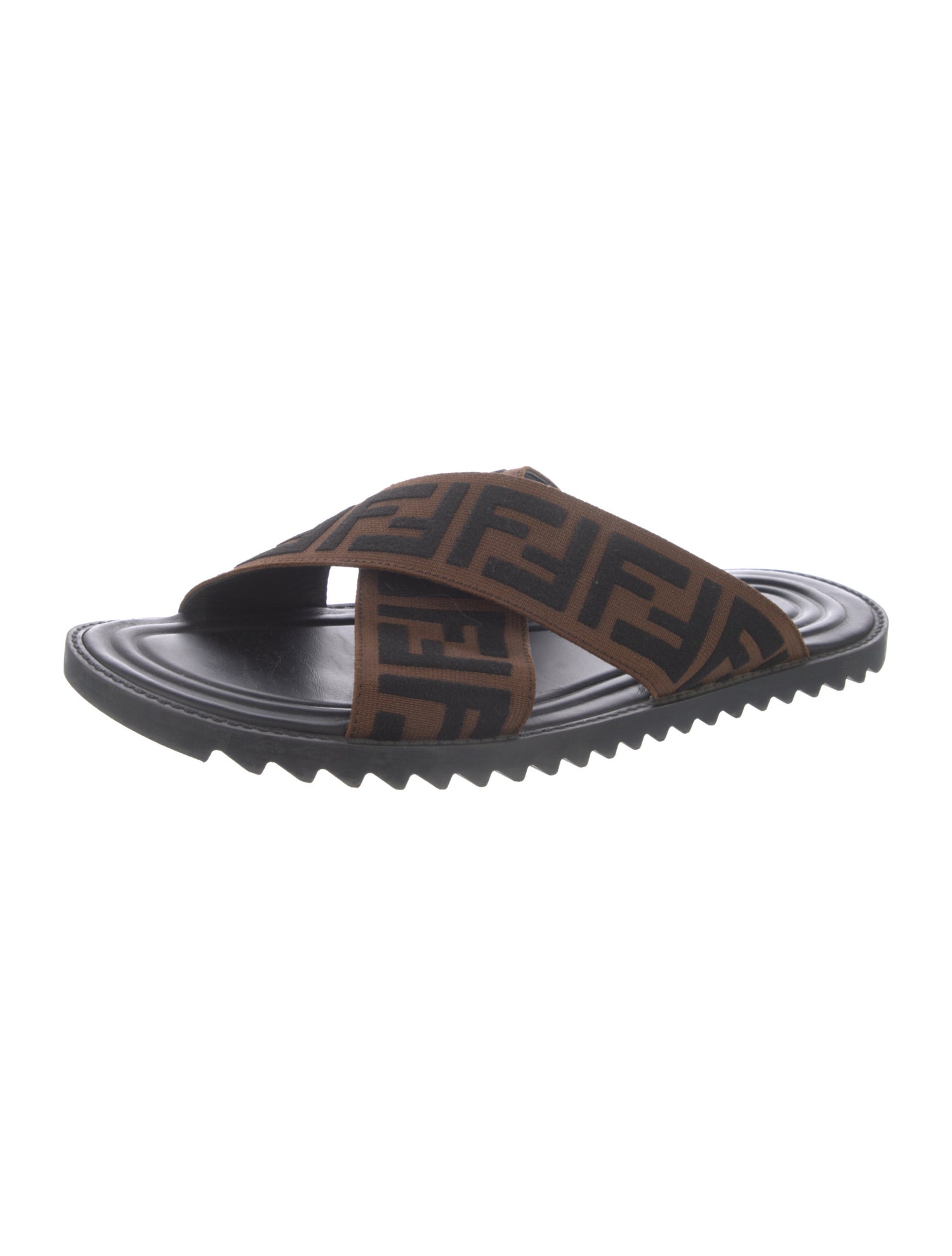 Fendi Zucca FF Logo Canvas Slides