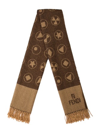 Fendi Acrylic Zucca FF Logo Shawl