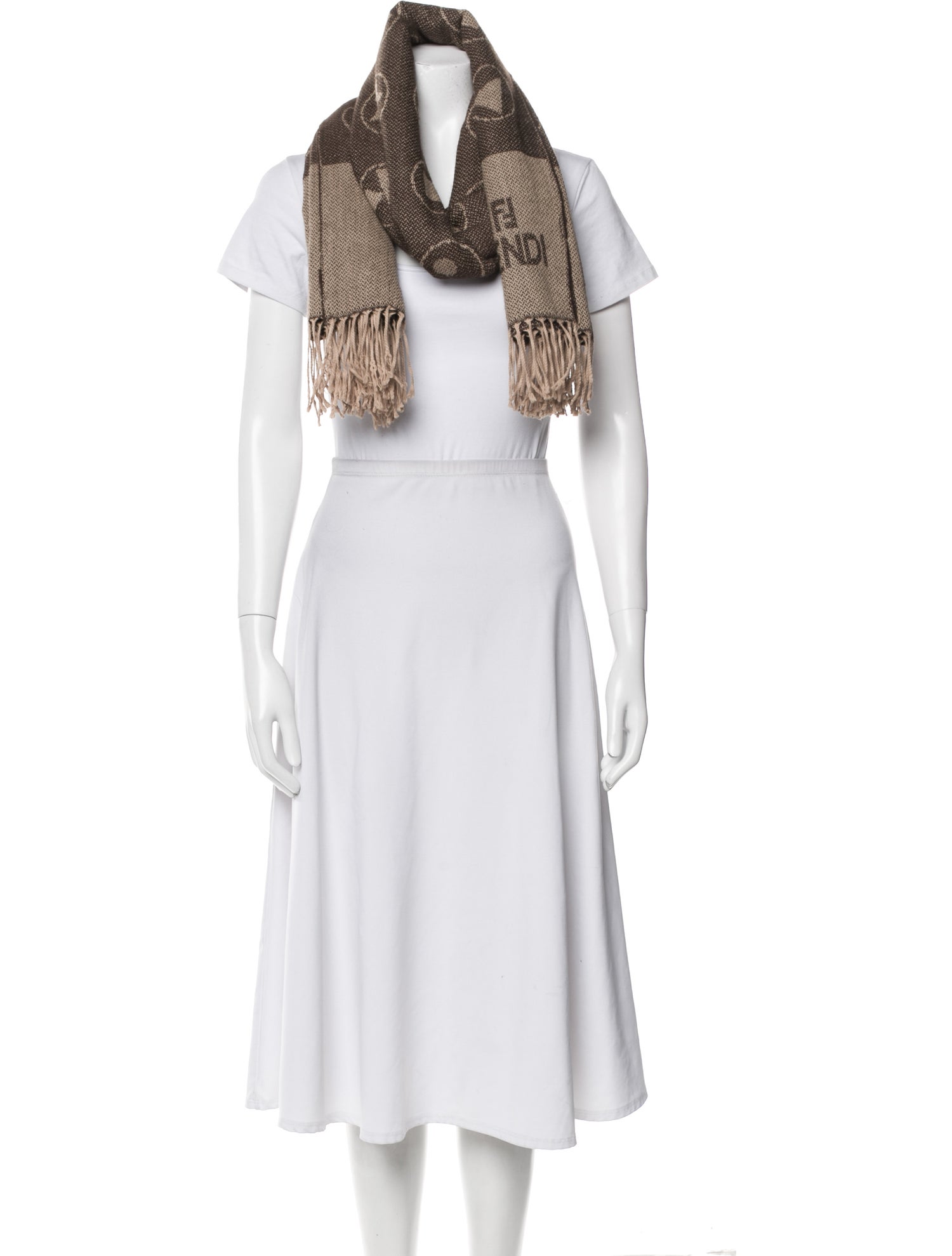 Fendi Acrylic Zucca FF Logo Shawl