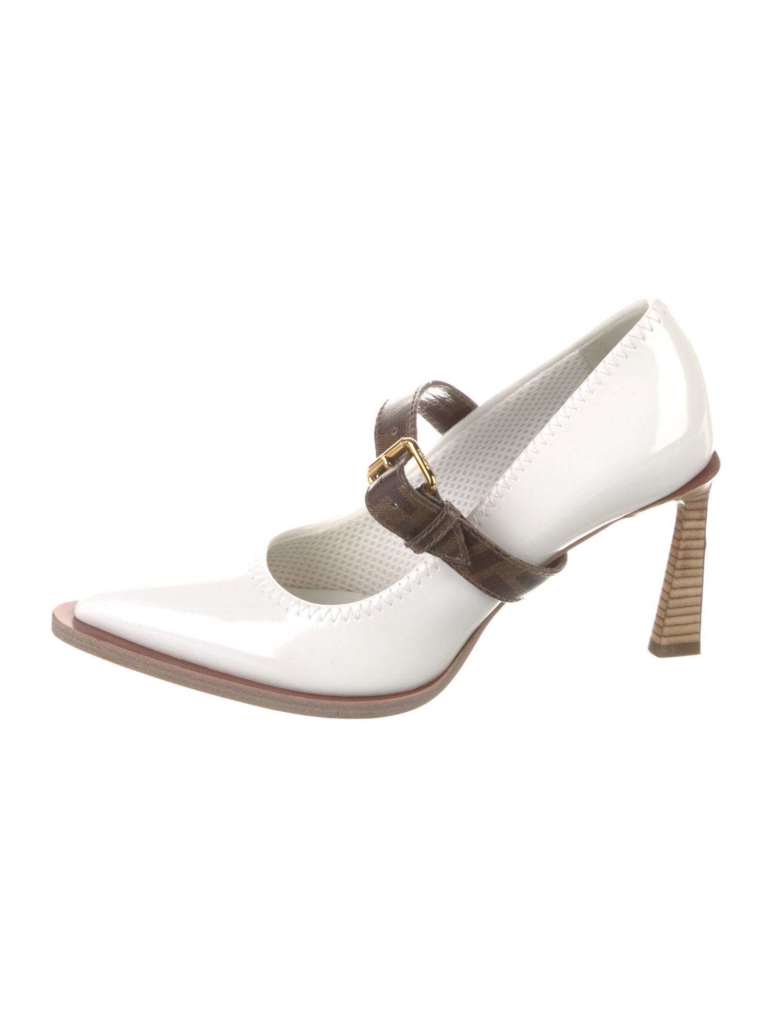 Fendi Zucca FF Logo Leather Pumps