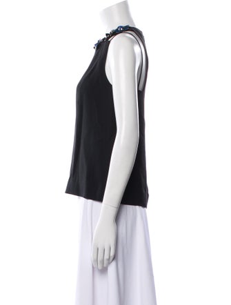 Fendi Crew Neck Sleeveless Blouse