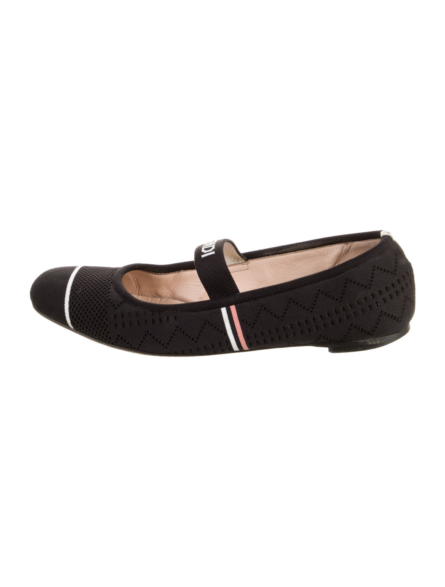 Fendi Striped Mary Jane Flats