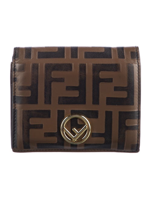 Fendi 2020 Zucca FF Logo Compact Wallet