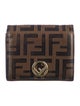 Fendi 2020 Zucca FF Logo Compact Wallet