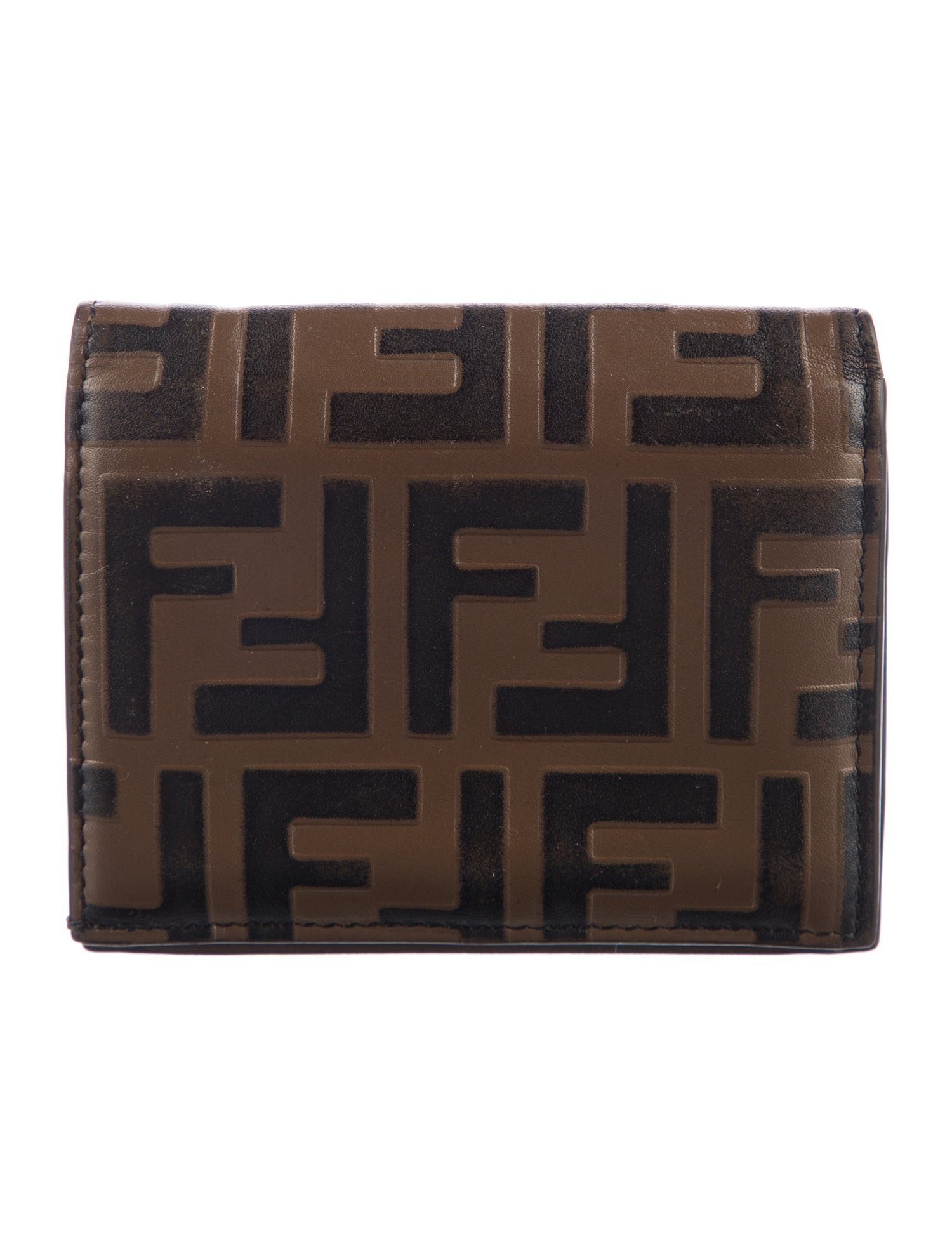 Fendi 2020 Zucca FF Logo Compact Wallet