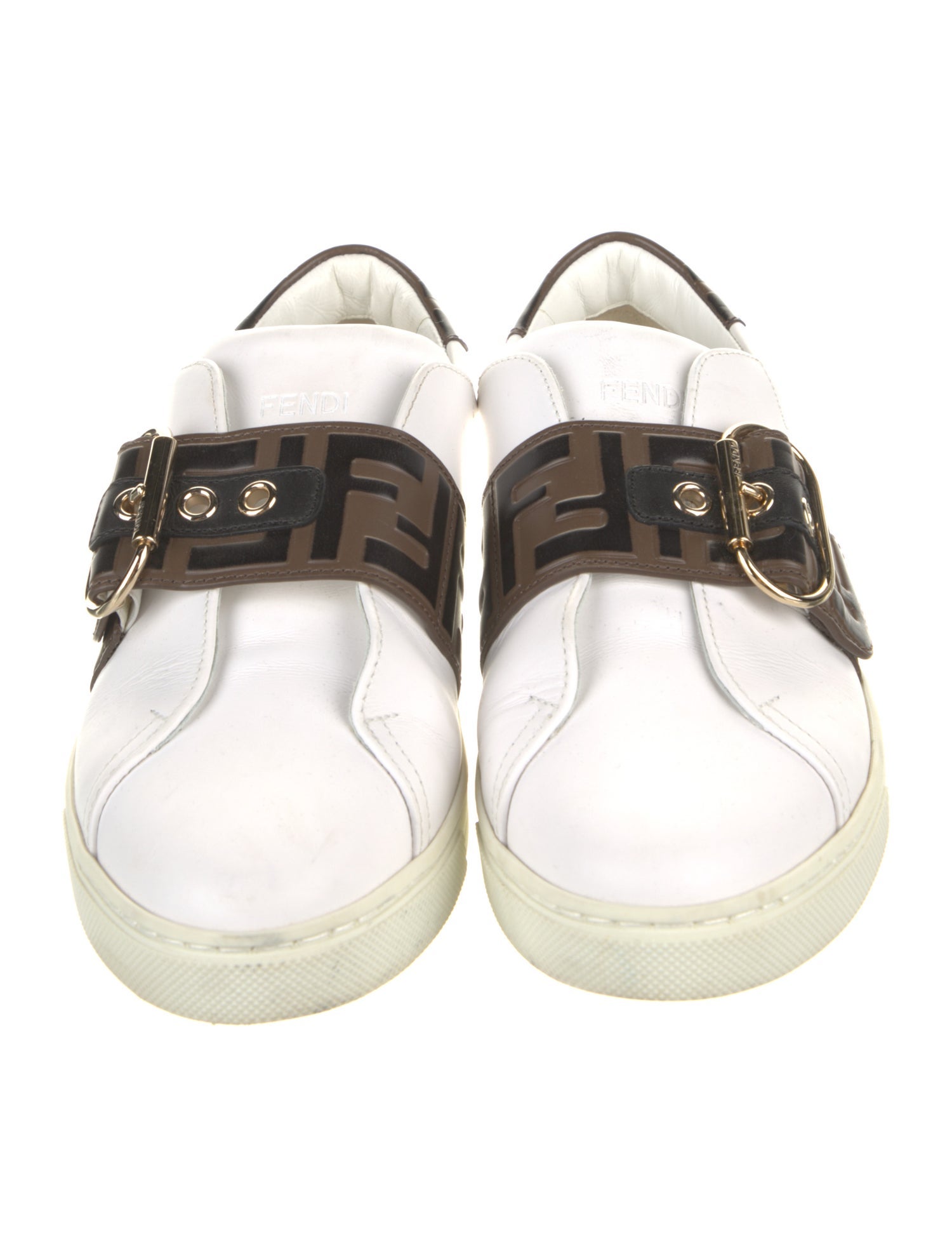 Fendi Zucca FF Logo Leather Sneakers
