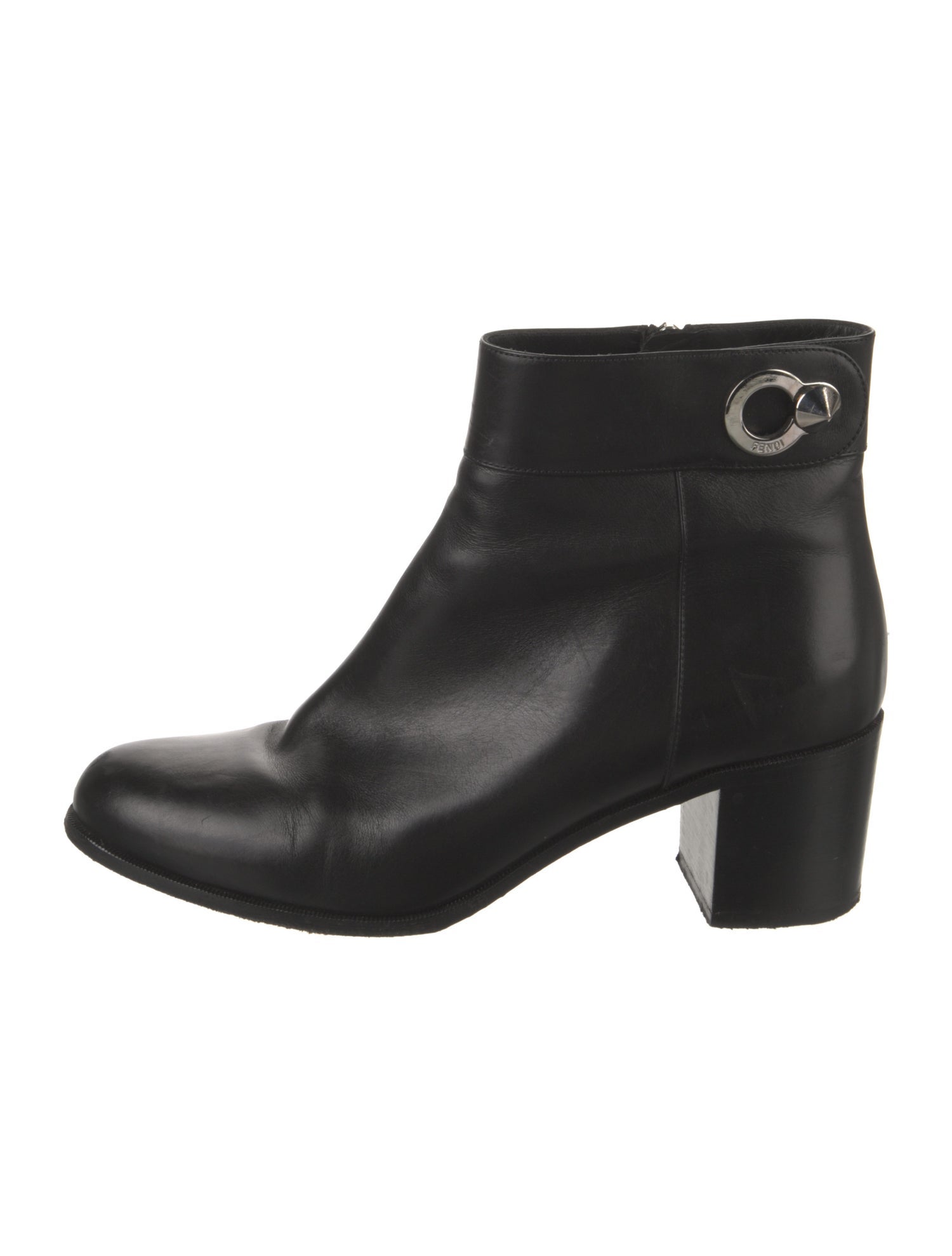 Fendi Leather Studded Accents Boots