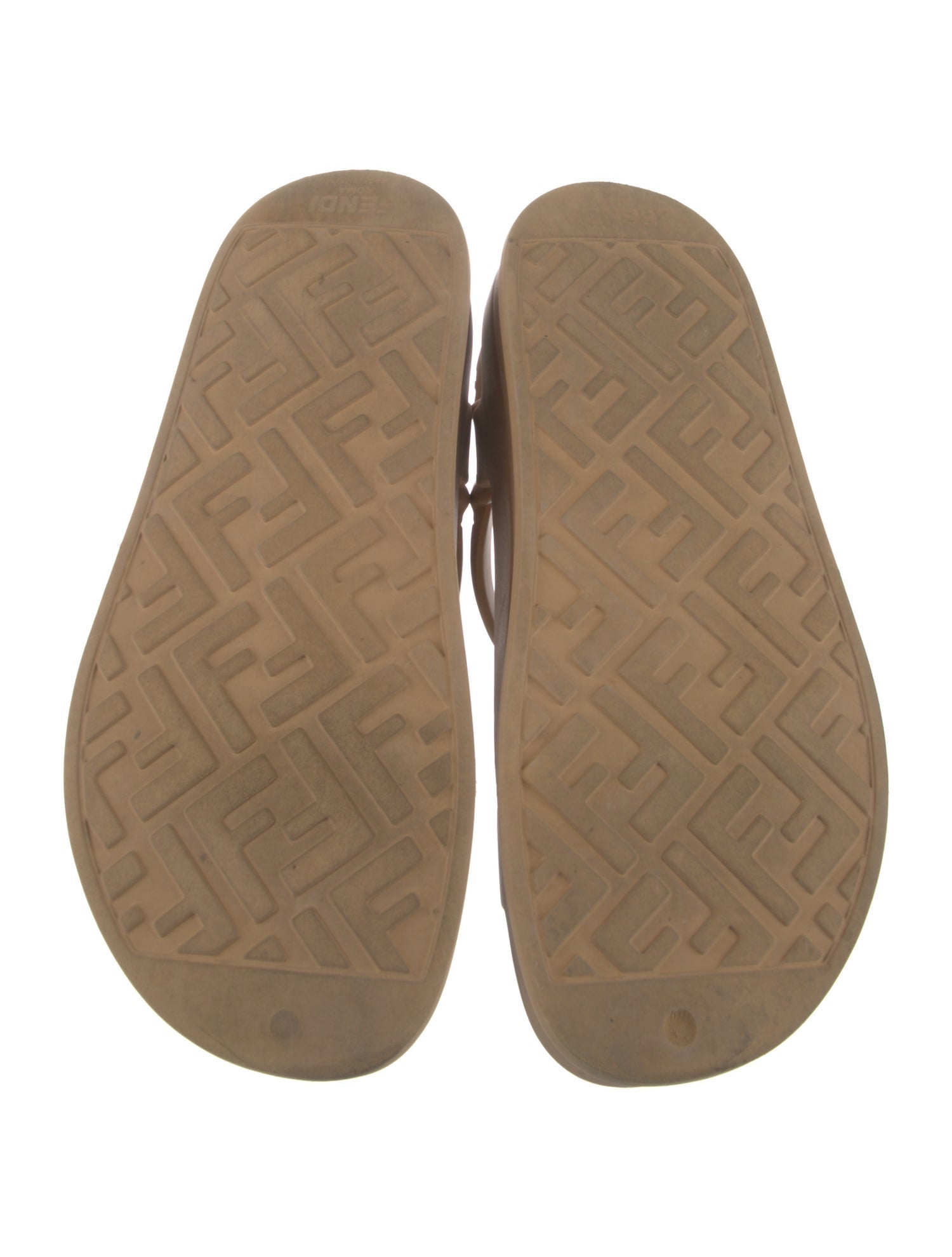 Fendi Zucca FF Logo Rubber Slingback Sandals