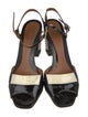 Fendi Patent Leather Colorblock Pattern Slingback Pumps