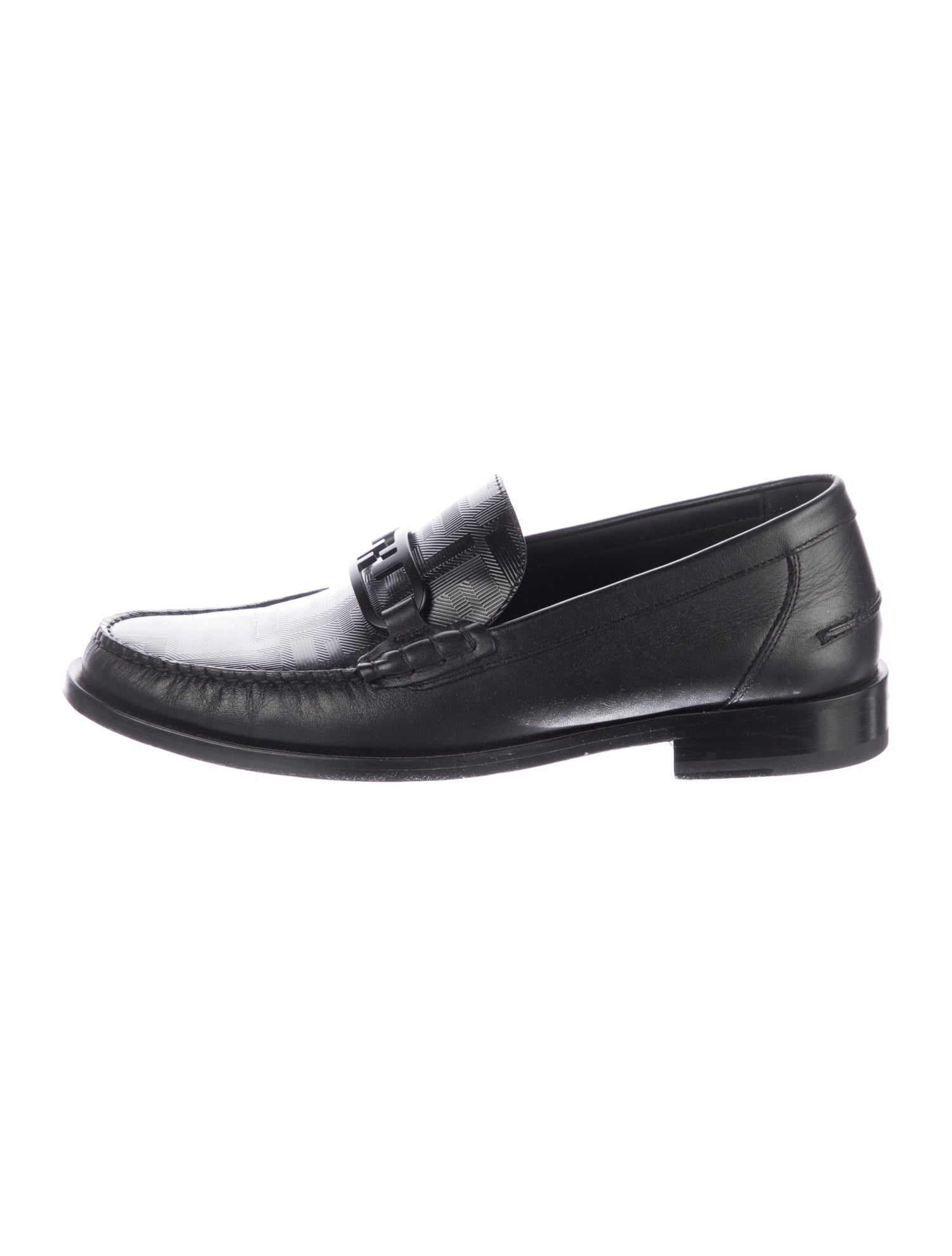 Fendi Zucca FF Logo Leather Dress Loafers