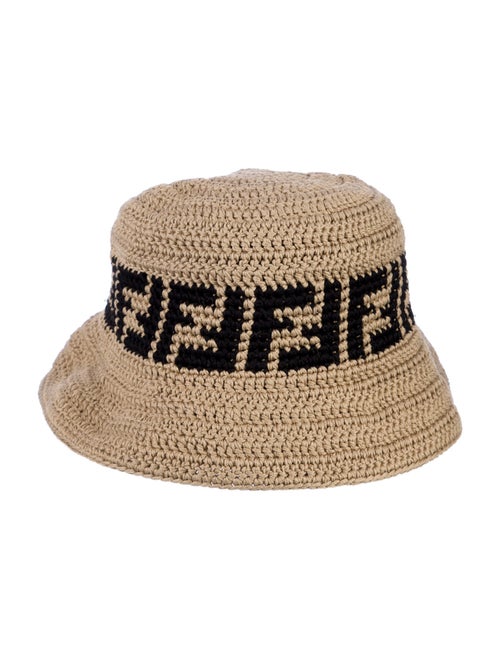 Fendi Zucca FF Logo Crochet Bucket Hat