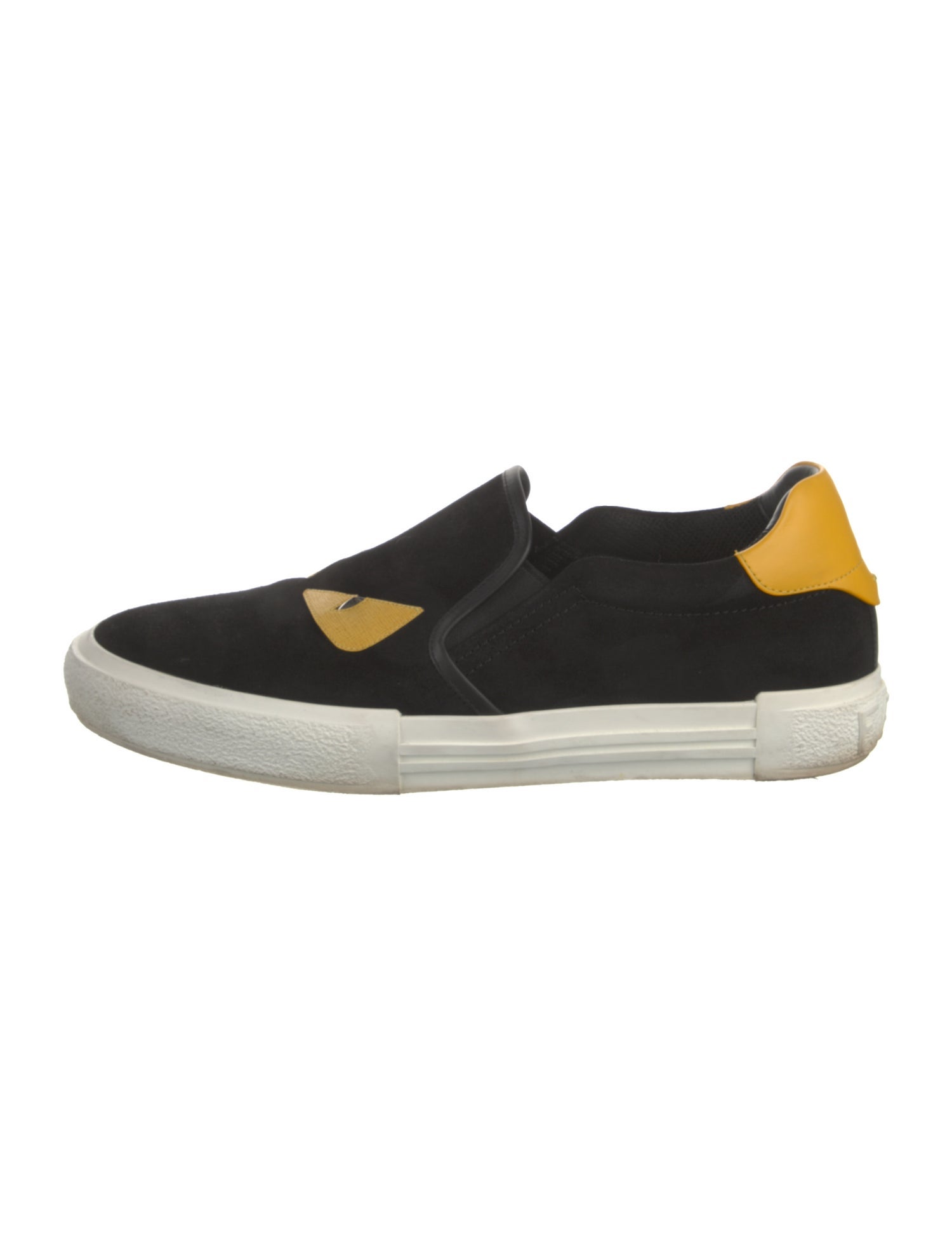 Fendi Monsters Motif Suede Sneakers
