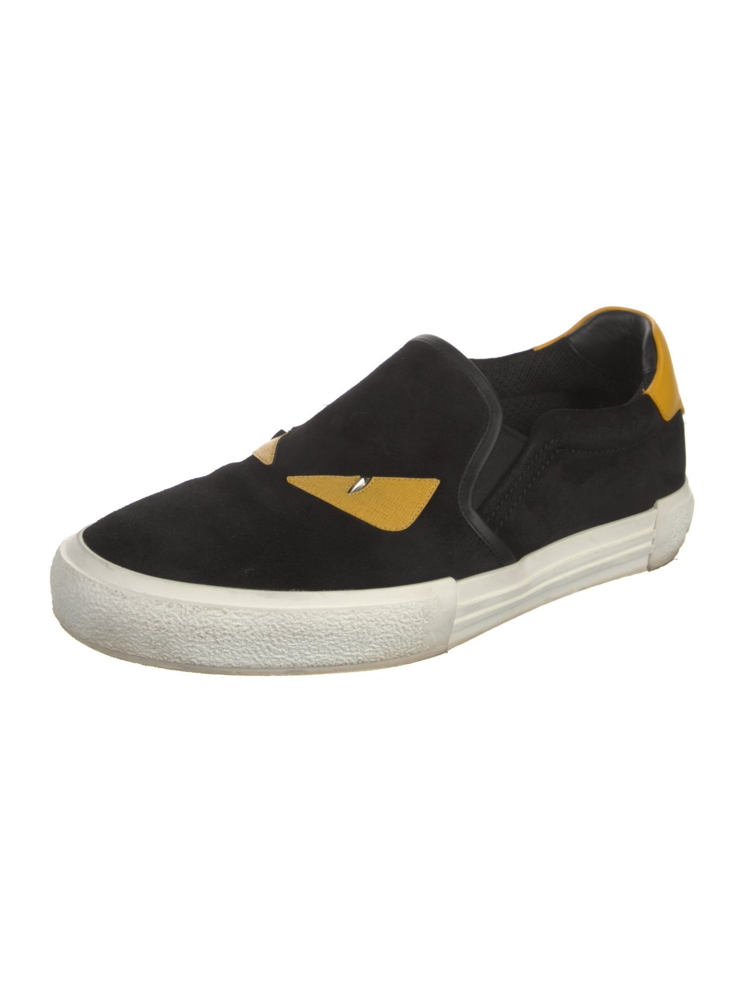 Fendi Monsters Motif Suede Sneakers