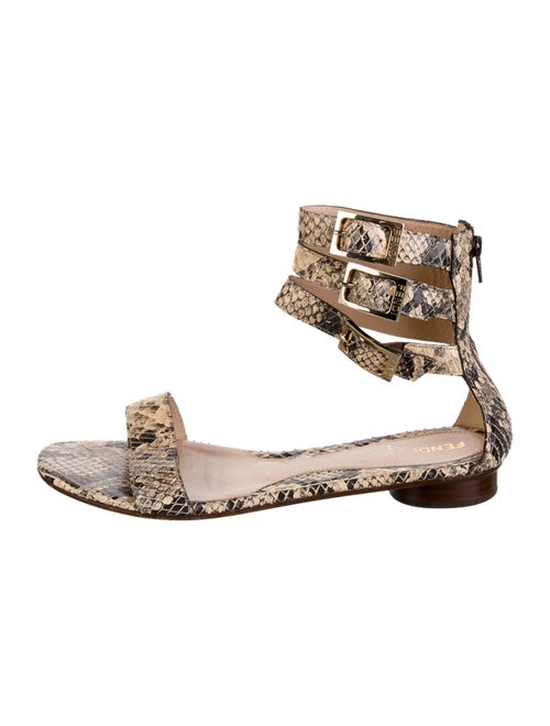 Fendi Snakeskin Animal Print Gladiator Sandals