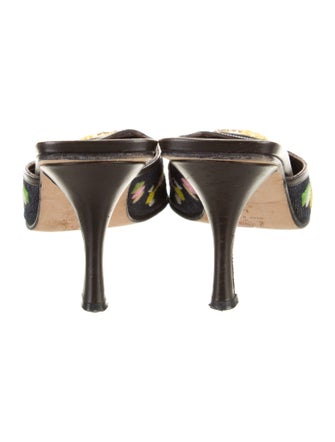 Fendi Zucca FF Logo Denim Mules