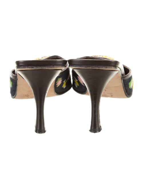 Fendi Zucca FF Logo Denim Mules