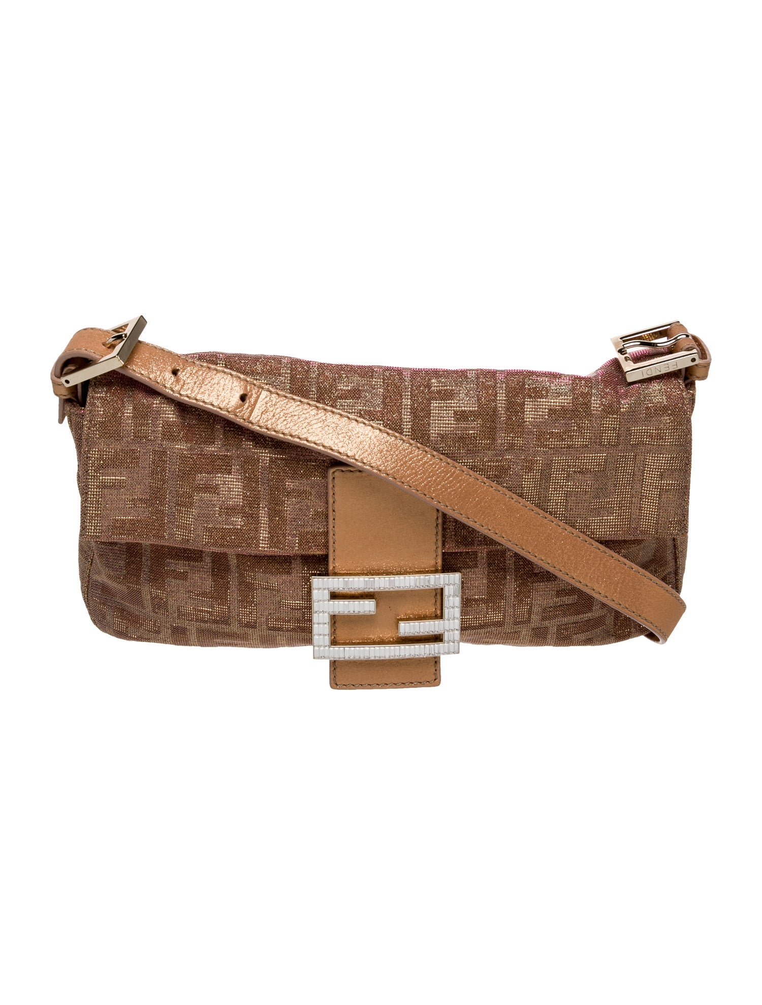 Fendi Metallic Lurex Zucca Baguette