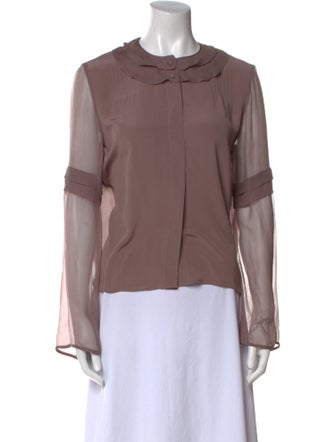 Fendi Silk Mock Neck Blouse