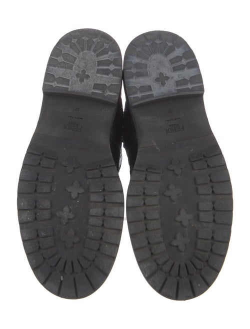 Fendi Zucca FF Logo Leather Combat Boots