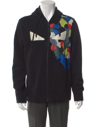 Fendi Wool Graphic Print Hoodie