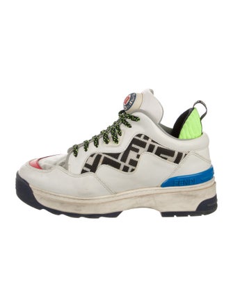Fendi Zucca FF Logo Leather Chunky Sneakers