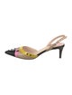 Fendi Leather Colorblock Pattern Slingback Pumps