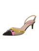 Fendi Leather Colorblock Pattern Slingback Pumps
