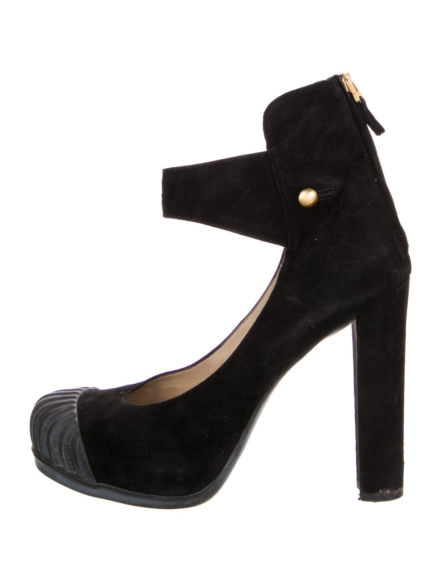 Fendi Zucca FF Logo Suede Pumps