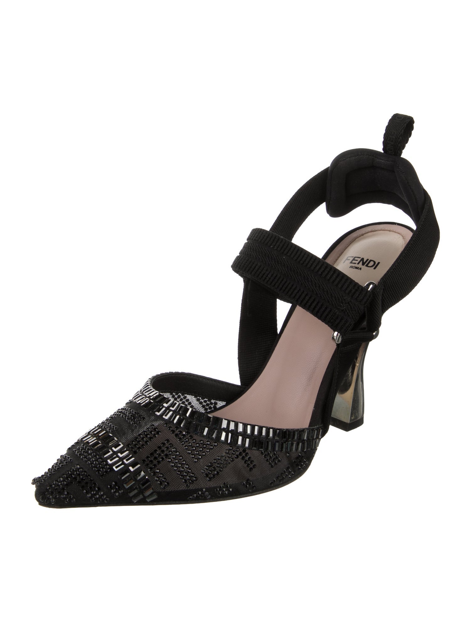 Fendi Zucca FF Logo Leather Pumps