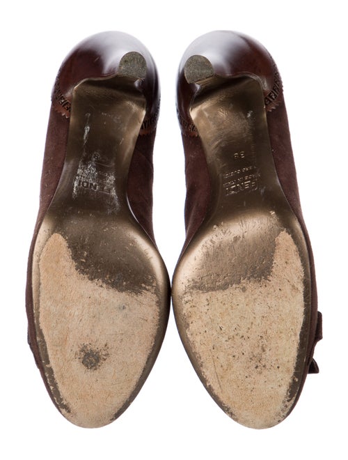 Fendi Zucchino FF Logo Suede Pumps