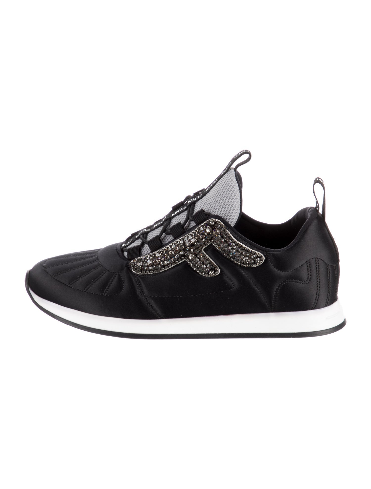 Fendi Neoprene Crystal Embellishments Athletic Sneakers