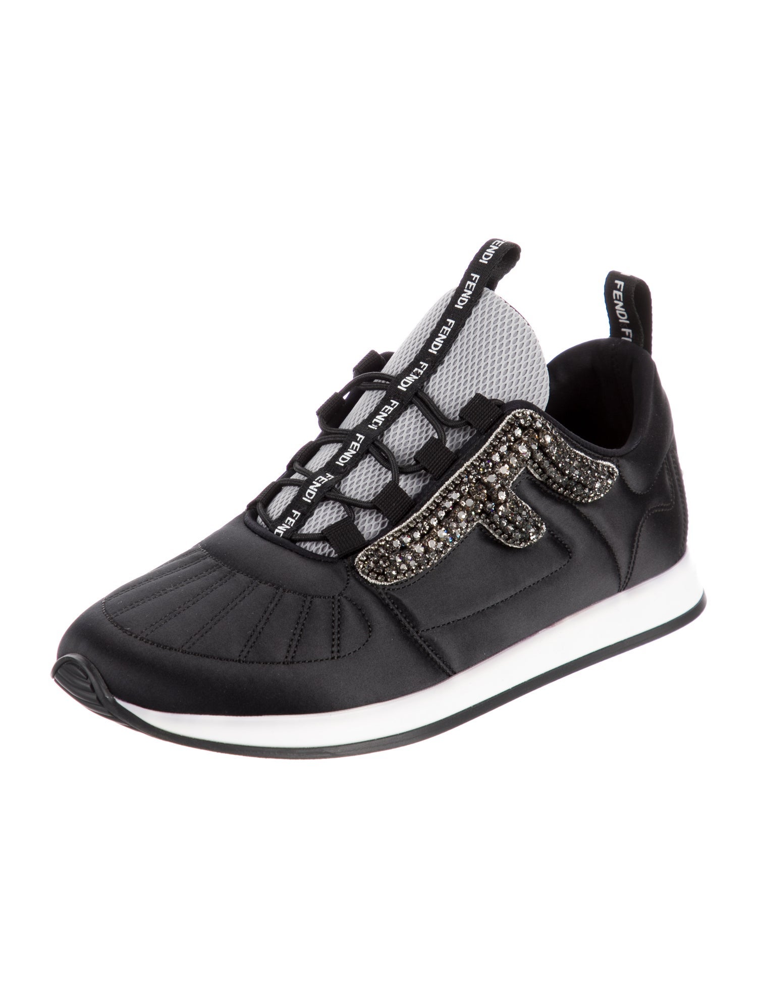 Fendi Neoprene Crystal Embellishments Athletic Sneakers