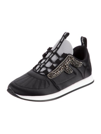 Fendi Neoprene Crystal Embellishments Athletic Sneakers