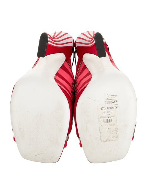 Fendi Mesh Colorblock Pattern Slingback Pumps