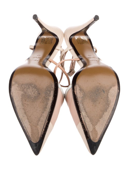 Fendi Leather Colorblock Pattern Slingback Pumps
