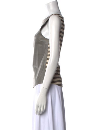 Fendi Leather Bateau Neckline Top