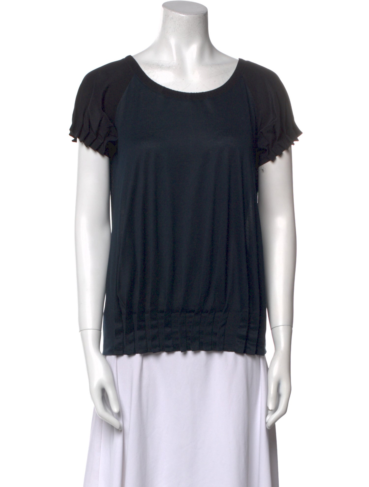 Fendi Scoop Neck Short Sleeve Top