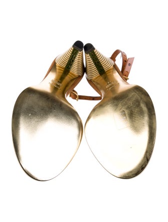 Fendi Leather Colorblock Pattern Sandals